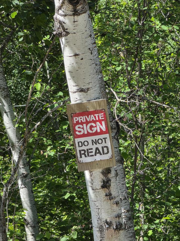 PRIVATE SIGN DO NOT READ