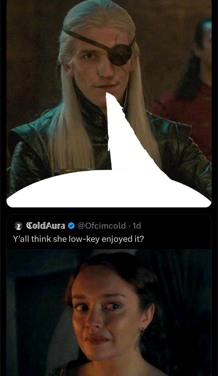 →ColdAura @Ofcimcold 1d • Y'all think she low-key enjoyed it?