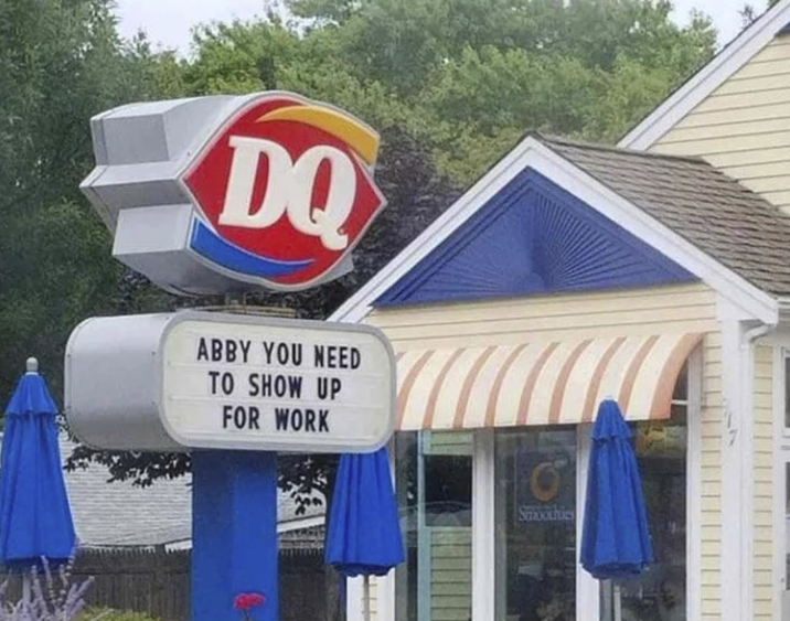DQ ABBY YOU NEED TO SHOW UP FOR WORK σ Smockhies