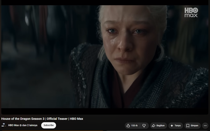 House of the Dragon Season 3 | Official Teaser | HBO Max от HBO Max dan 2 lainnya Subscribe HBO max 153 rb ♡ Bagikan Tanya ロ Simpan
