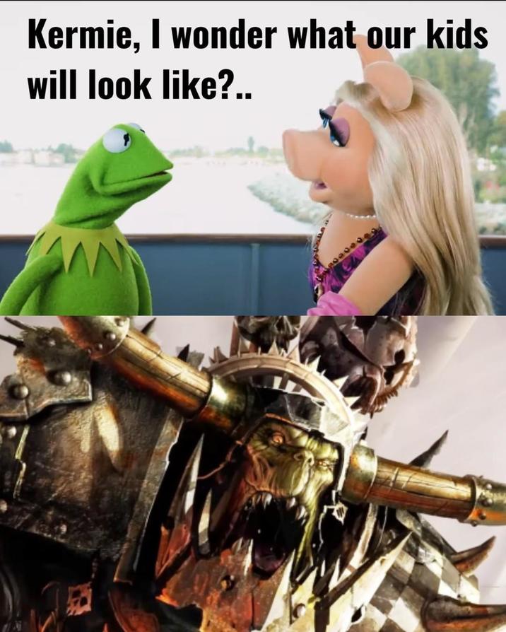 Kermie, I wonder what our kids will look like?..