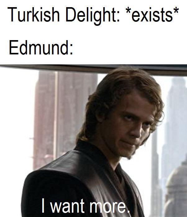Turkish Delight: *exists* Edmund: I want more.