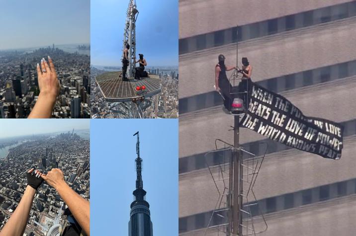 Photos posted of the people who climbed the Empire State Building. Taken on July 1st, 2026.