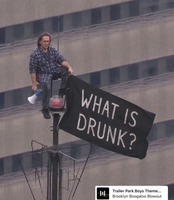 A Trailer Park Boys meme. It shows Ray at the top of the Empire State Building.