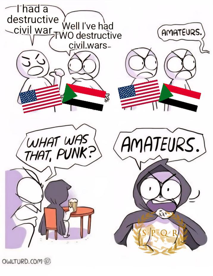 OWLTURD.COM I had a destructive Well I've had civil war TWO destructive civil wars- כו 28 AMATEURS. WHAT WAS THAT, PUNK? AMATEURS. ايد SPOR