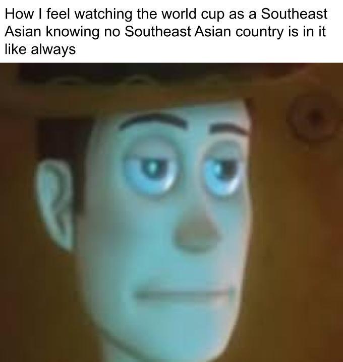 How I feel watching the world cup as a Southeast Asian knowing no Southeast Asian country is in it like always