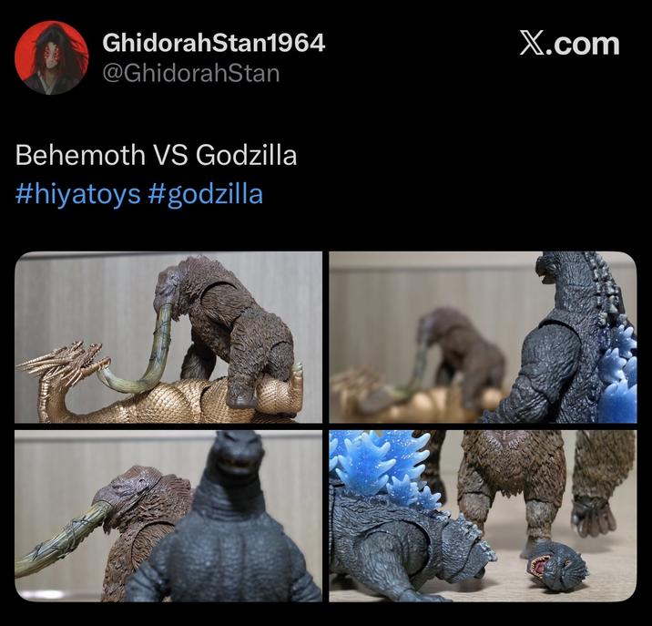 GhidorahStan1964 @GhidorahStan Behemoth VS Godzilla #hiyatoys #godzilla X.com