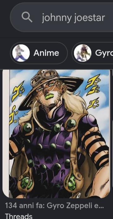 Q johnny joestar Anime Gyrc 134 anni fa: Gyro Zeppeli e... Threads