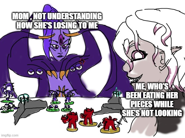 MOM NOT UNDERSTANDING HOW SHE'S LOSING TO ME க imgflip.com ME, WHO'S BEEN EATING HER PIECES WHILE SHE'S NOT LOOKING