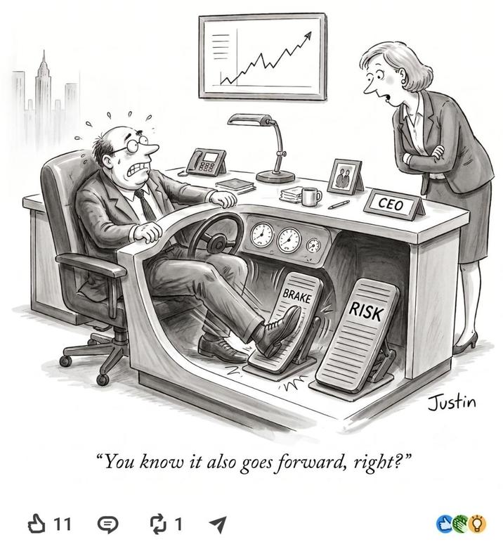 11 888 ||||| BRAKE RISK CEO "You know it also goes forward, right?" 11 Justin