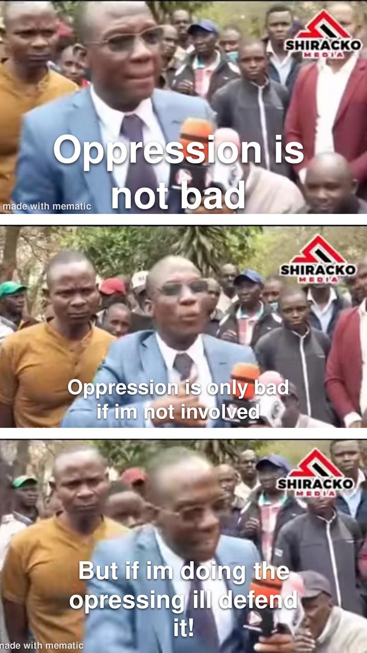 SHIRACKO MEDIA Oppression is made with mematic not bad D SHIRACKO MEDIA Oppression is only bad if im not involved SHIRACKO MEDIA But if im doing the opressing ill defend it! made with mematic