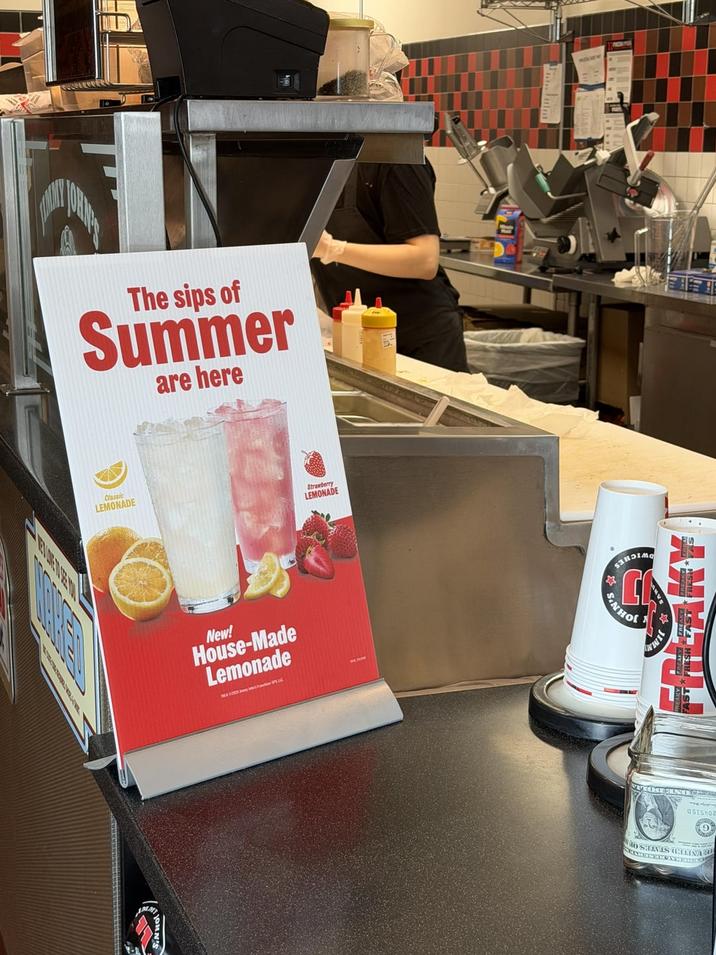 The sips of Summer are here Classic LEMONADE Strawberry LEMONADE New! House-Made Lemonade CA SINHO JIMM FREAKY G