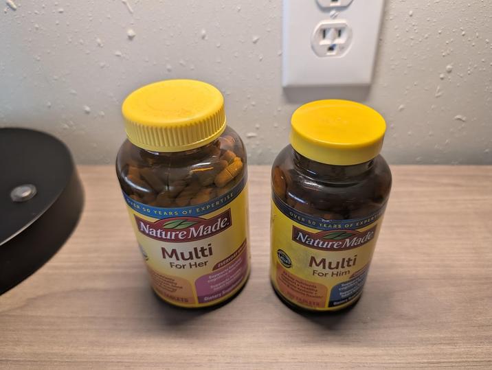OVER 50 YEARS OF EXPERTISE Nature Made Multi For Her ABLETS EVERYDA Supports Dietary Supple OVER 50 YEARS OF EXPERTI Nature Made Multi 1333trients For Him bealth TABLETS Dietery S