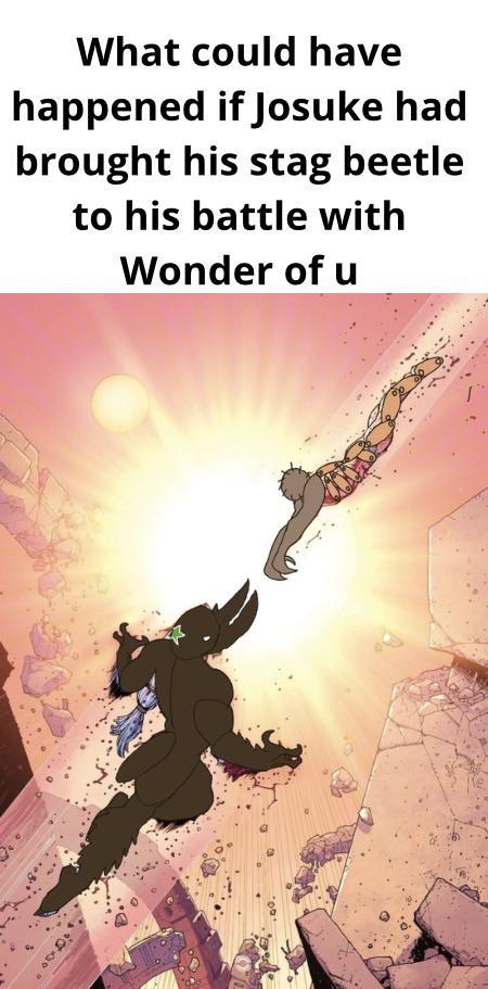 What could have happened if Josuke had brought his stag beetle to his battle with Wonder of u