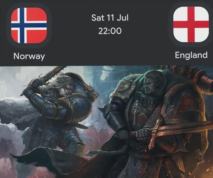 Norway Sat 11 Jul 22:00 + England
