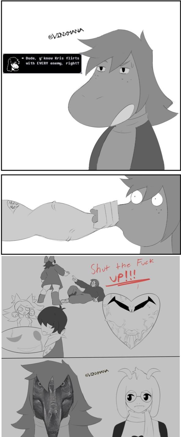 Mew Mew GVINDMANA Dude, y'know Kris flirts with EVERY enemy, right? Shut the F--- Up!!! SVINXMANA