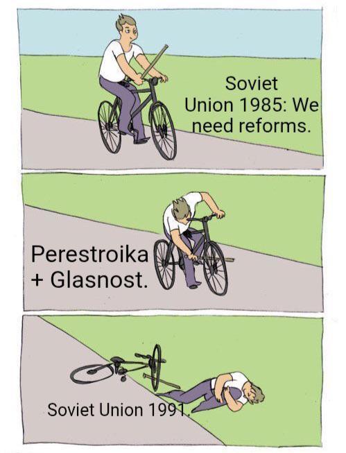 Perestroika + Glasnost. Soviet Union 1991. Soviet Union 1985: We need reforms.