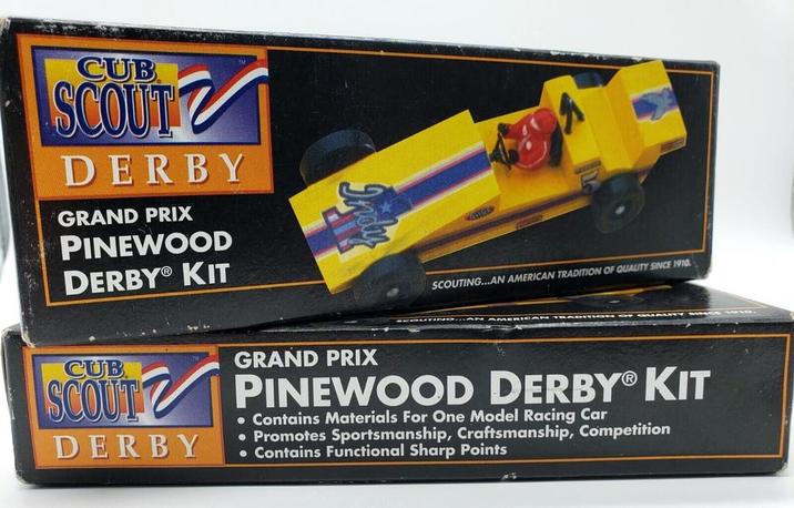 CUB SCOUT DERBY GRAND PRIX PINEWOOD DERBYⓇ KIT Indu HKS SCOUTING...AN AMERICAN TRADITION OF QUALITY SINCE 1910. CUB GRAND PRIX SCOUT PINEWOOD DERBY KIT DERBY • Contains Materials For One Model Racing Car • Promotes Sportsmanship, Craftsmanship, Competition • Contains Functional Sharp Points