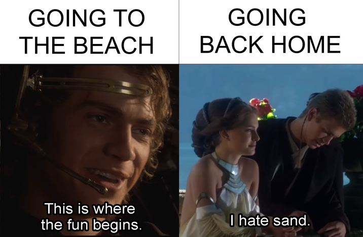GOING TO THE BEACH GOING BACK HOME This is where the fun begins. I hate sand.