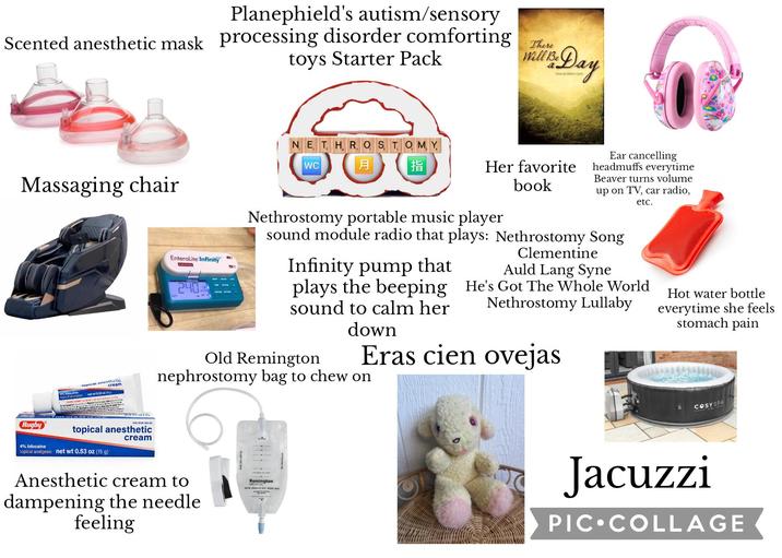 Planephield's autism/sensory Scented anesthetic mask processing disorder comforting toys Starter Pack There Will Be a Day Massaging chair Rugby topical anesthetic Rasic net wt 0.53 cream 4% lidocaine NDC 05:36-12-20 topical anesthetic topical analgesic net wt 0.53 oz (15 g) cream Enteralite Infinity Di MOOD 240 NETHROSTOMY A 「指 WC Her favorite book Nethrostomy portable music player Ear cancelling headmuffs everytime Beaver turns volume up on TV, car radio, etc. sound module radio that plays: Nethrostomy Song Infinity pump that plays the beeping sound to calm her down Clementine Auld Lang Syne He's Got The Whole World Nethrostomy Lullaby Eras cien ovejas Old Remington nephrostomy bag to chew on Hot water bottle everytime she feels stomach pain Anesthetic cream to dampening the needle feeling Remington MEDICAL COSYSPA Jacuzzi PIC COLLAGE