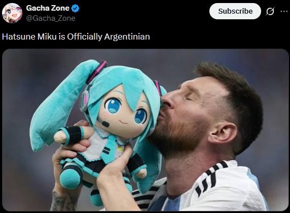 Gacha Zone @Gacha_Zone Hatsune Miku is Officially Argentinian Subscribe ...