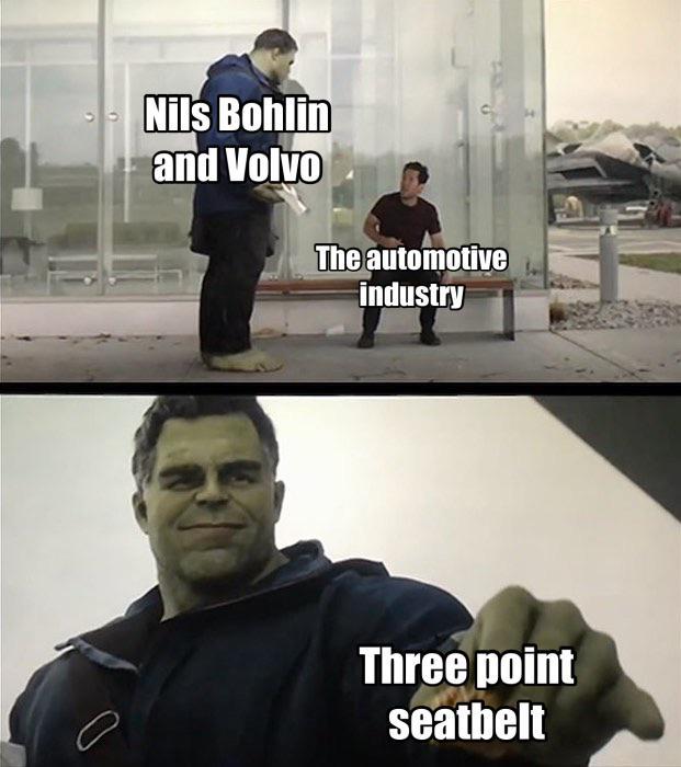 Nils Bohlin and Volvo The automotive industry Three point seatbelt