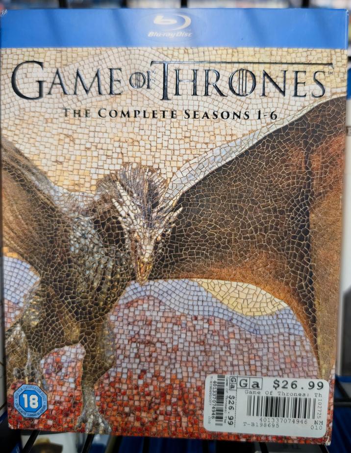b TM Blu-ray Disc GAME OF THRONES THE COMPLETE SEASONS 1-6 SM CLASSIFICATION OFFICE IRISH FILM 9 NA HEIREANN 18 OIFIG AICMITHES SCANNAN Ga $26.99 Game Of Thrones: Th Game Of Thrones: The Ga $26.99 T-81986951027 401337074946 010 102725 401337074946 NM T-B198695 010