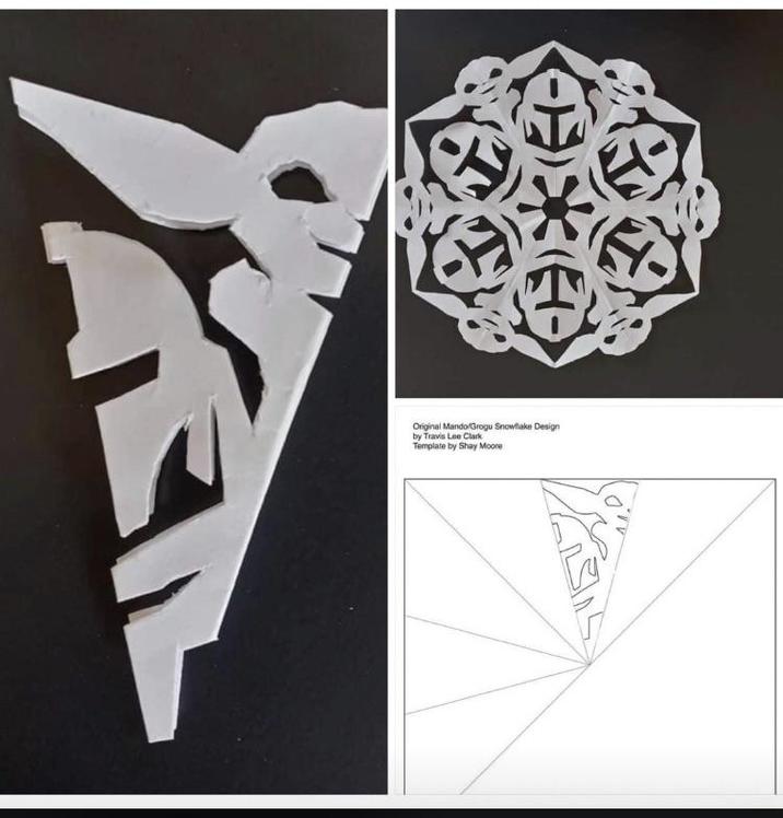 Original Mando/Grogu Snowflake Design by Travis Lee Clark Template by Shay Moore