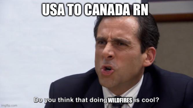 USA TO CANADA RN imgflip.com Do you think that doing WILDFIRES is cool?