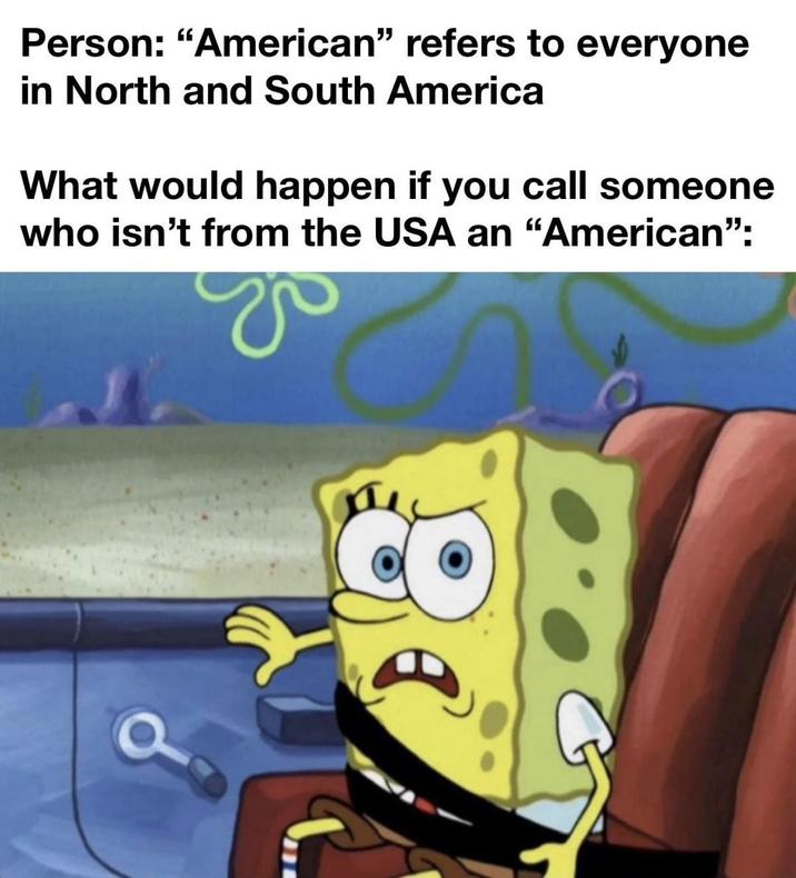 Person: "American" refers to everyone in North and South America What would happen if you call someone who isn't from the USA an "American":