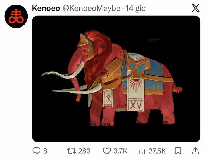 Kenoeo @KenoeoMaybe 14 giò • X ま 茶 KerideoMaybe 2026718 XV 8 1283 3,7K lil 27,5K ☐ ↑