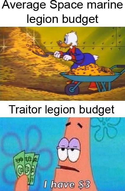 Average Space marine legion budget Traitor legion budget I have $3