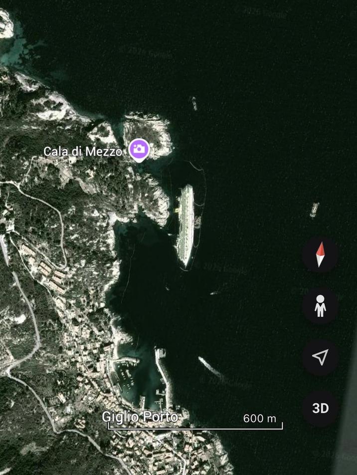 Cala di Mezzo 2024 Genels 7026 Google Google 3D Giglio Porto 600 m 2826 Goo