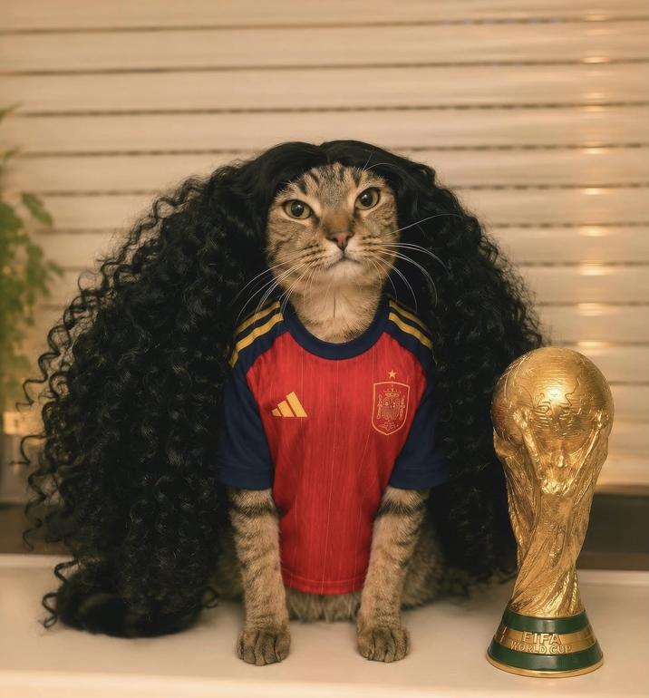 Cucurella Cat Spain World Cup Trophy WORLD CUP