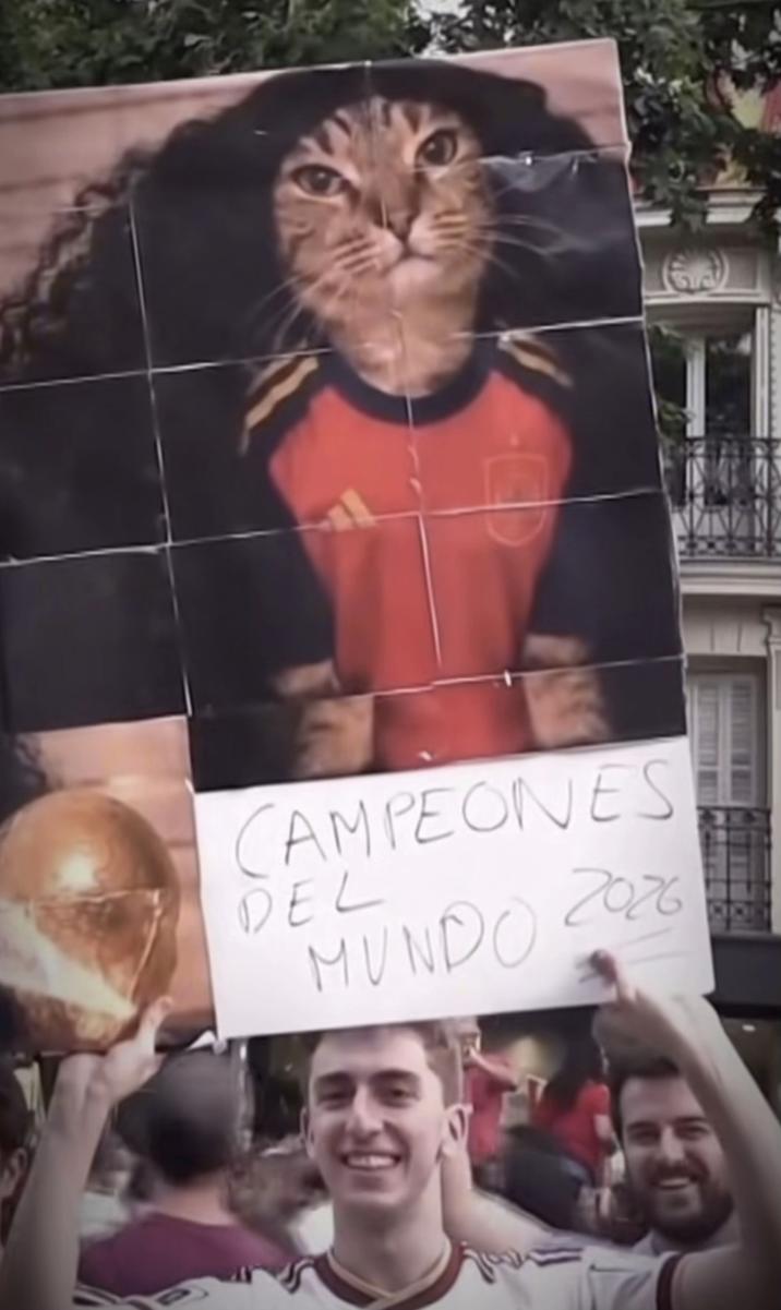 Cucurella Cat Fan Poster CAMPEONES DEL MUNDO 2026 (