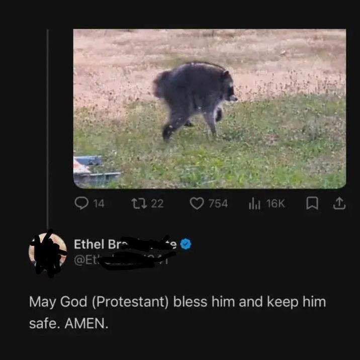 14 1722 754 16K Ethel Bra @Et May God (Protestant) bless him and keep him safe. AMEN.
