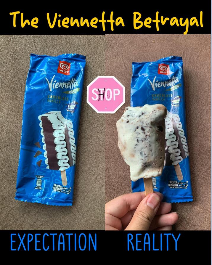 The Viennetta Betrayal WALLS Viennelia CHOCOLATE VANILLA stick ACKING LAYERS SHOP WALL Viennala CHOCOLATE VANILLA wwwww eeeee For 1 Product 468 WELL FROZEN 04/21 ایزر وزن DESSERT EXPECTATION Gener FROZEN ویر روزن DESSERT 100g HIGH FAT FAT 10-12% by weight /213 REALITY