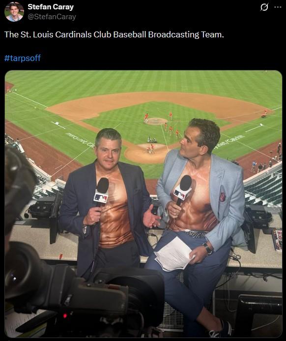 Stefan Caray @StefanCaray The St. Louis Cardinals Club Baseball Broadcasting Team. #tarpsoff 10