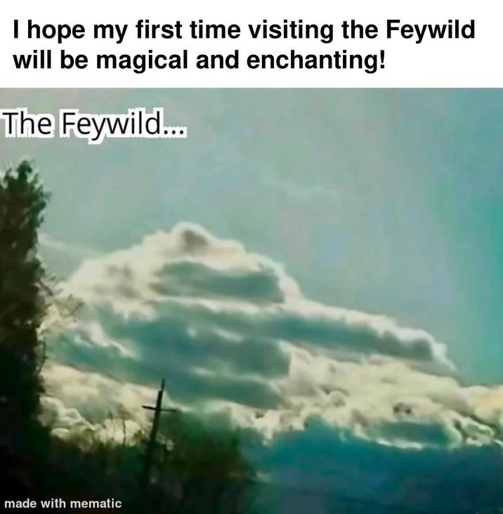 I hope my first time visiting the Feywild will be magical and enchanting! The Feywild.... made with mematic
