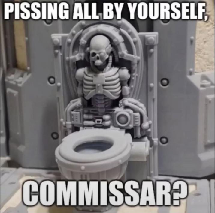 PISSING ALL BY YOURSELF, COMMISSAR?