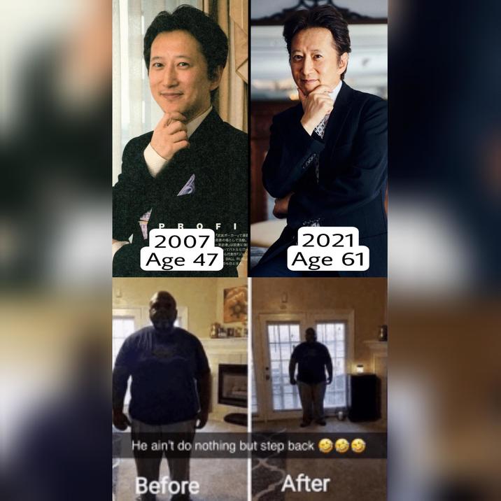 PROFI 2007 Age 47 『武装ポーカー』で漫画 発表の場として活動。 来訪者」は読者に強 いてバトルヒロイ 代表作『ジョジ BALL RUN のものとする。 2021 Age 61 He ain't do nothing but step back Before After