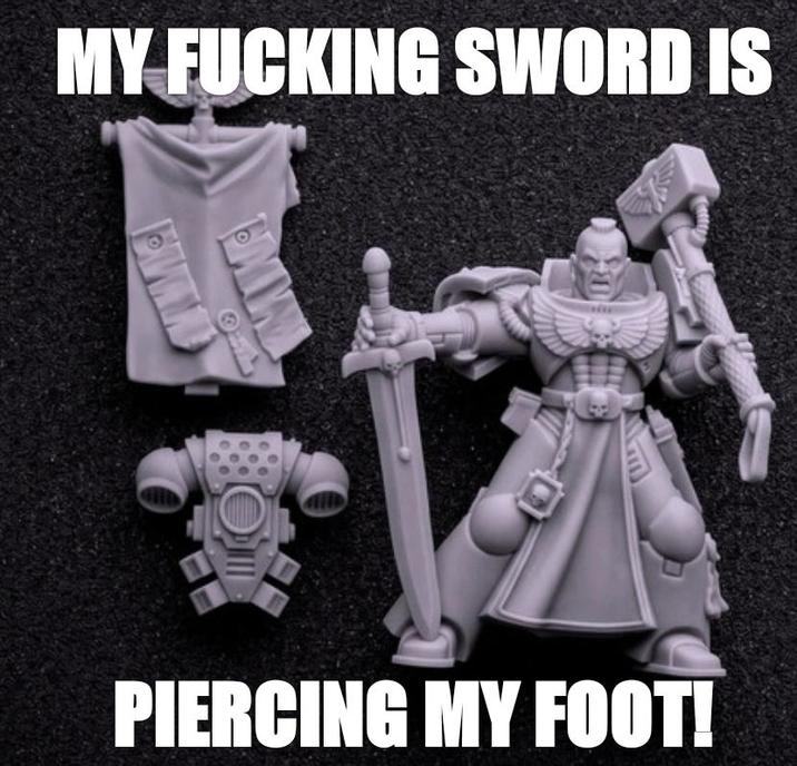 MY F------ SWORD IS MKA PIERCING MY FOOT!