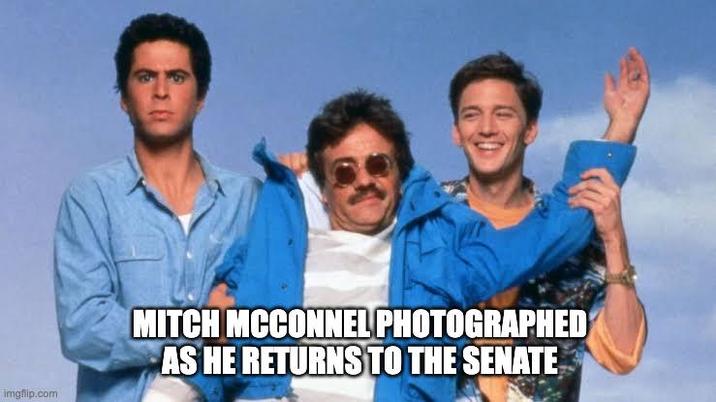 imgflip.com MITCH MCCONNEL PHOTOGRAPHED AS HE RETURNS TO THE SENATE