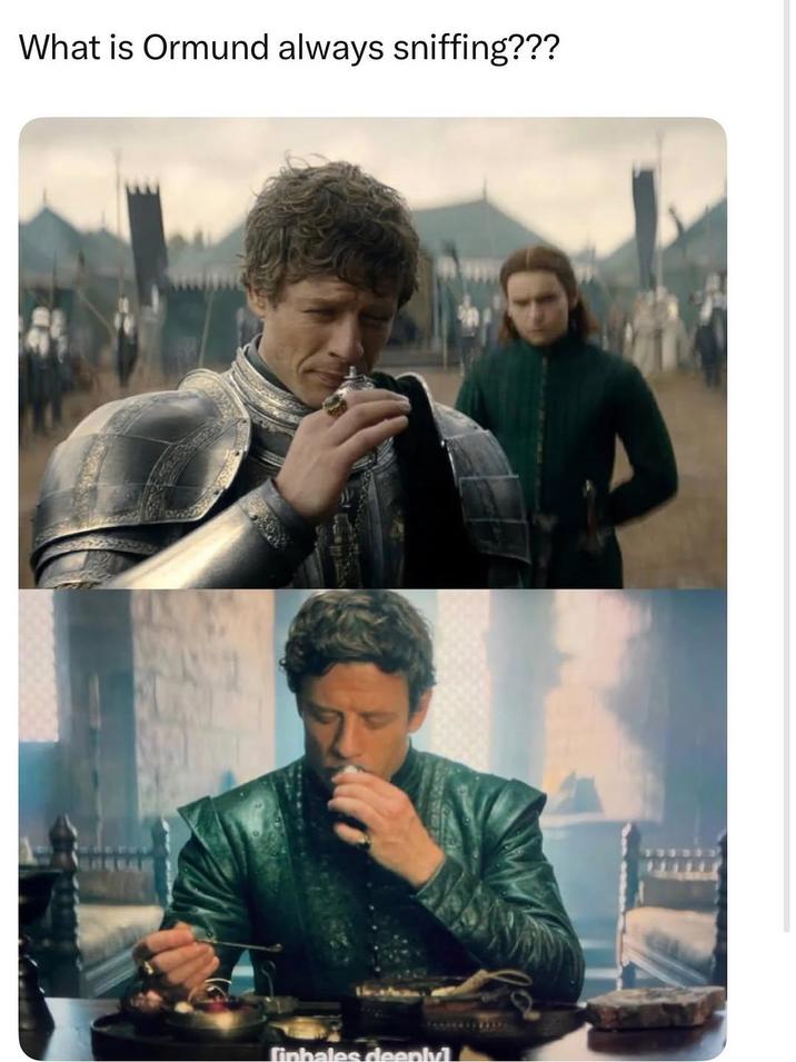 What is Ormund always sniffing??? finhales deeply!