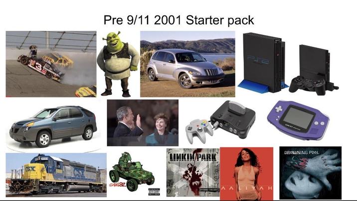 GOOD Pre 9/11 2001 Starter pack Gorillaz LINKIN PARK HYBRID YAH GAME BOY DROMANING POOL
