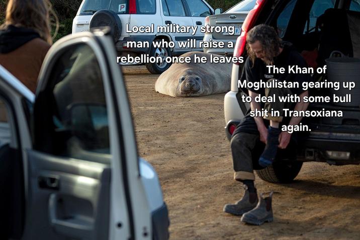 ס. P Local military strongm man who will raise a rebellion once he leaves The Khan of Moghulistan gearing up to deal with some bull s--- in Transoxiana again.
