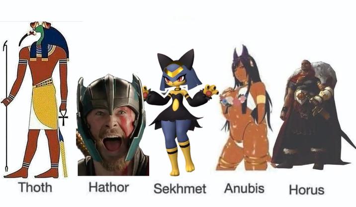 Thoth Hathor Sekhmet Anubis Horus