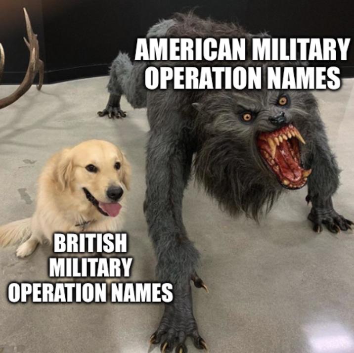 AMERICAN MILITARY OPERATION NAMES BRITISH MILITARY OPERATION NAMES