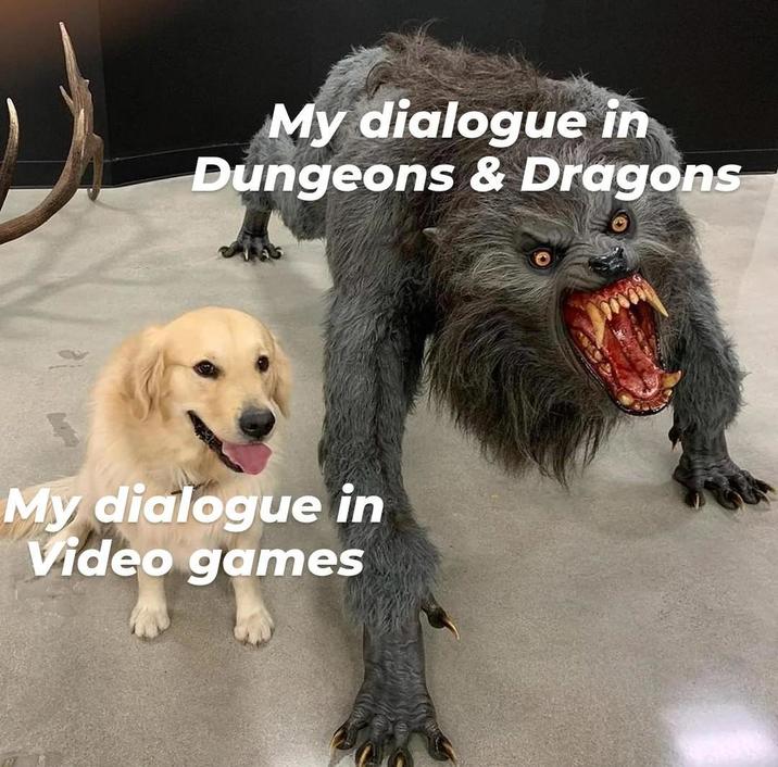 My dialogue in Dungeons & Dragons My dialogue in Video games