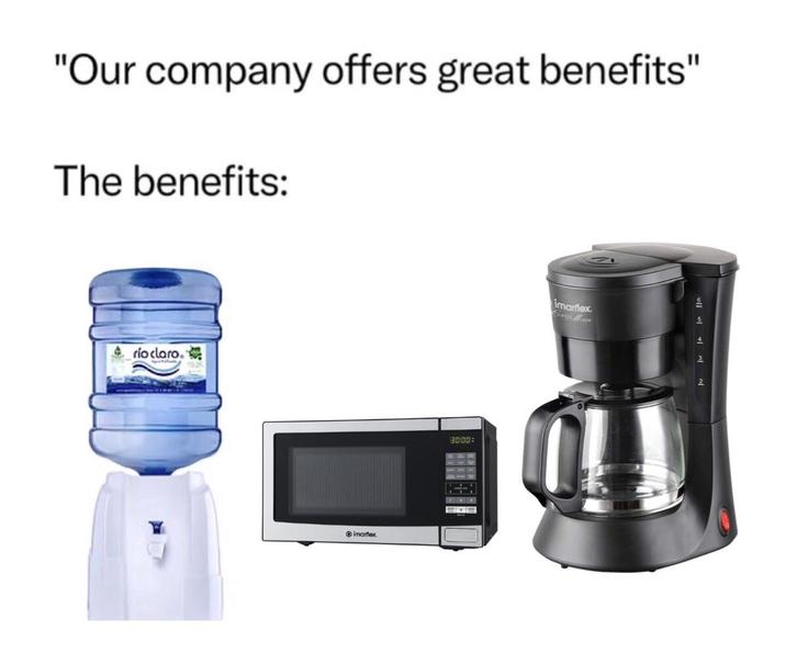 "Our company offers great benefits" The benefits: rio claro. Imarflex 30:00: imarflex